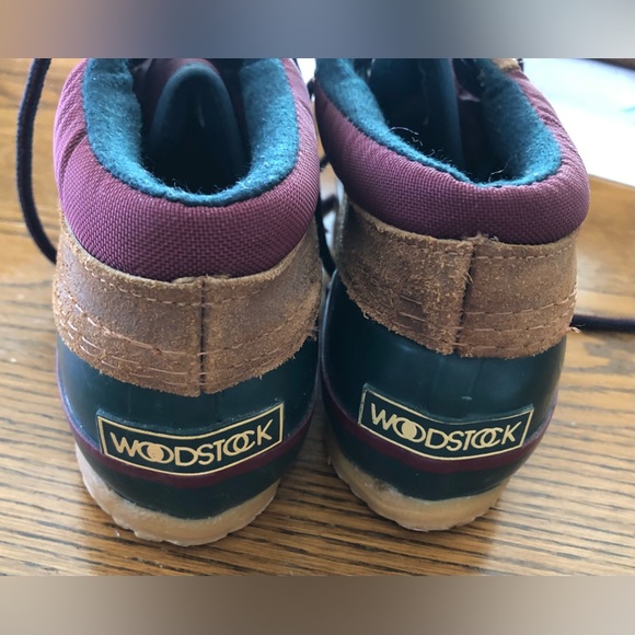 WOODSTOCK Green & Tan Ladies Duck Boots  Size 7 - Picture 2 of 2